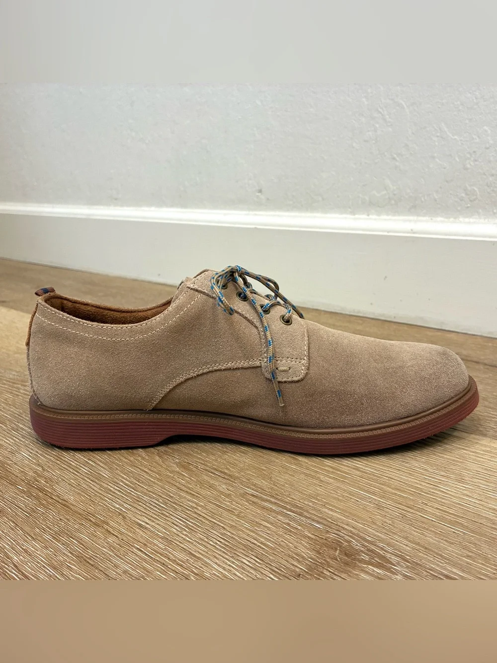 Florsheim Supacush Plain Toe Oxford Jr Shoes Brown Sand Suede Kids Size 7 M